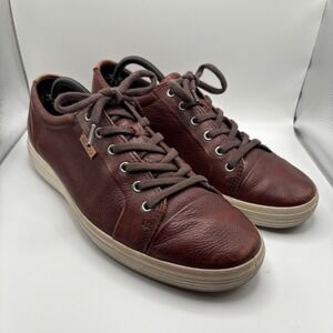 Ecco Soft 7 Brown Leather Extra Width Casual Shoes Men's Size EU 44 / US 10.5
